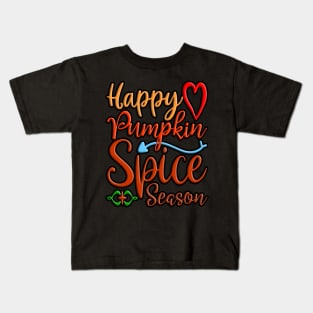 Happy Pumpkin Spice Season, colorful autumn, fall seasonal design Kids T-Shirt